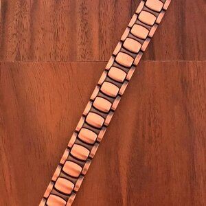 Antique Copper Tone Magnetic Link Bracelet Arthritis Pain Relieve Bracelet Biker